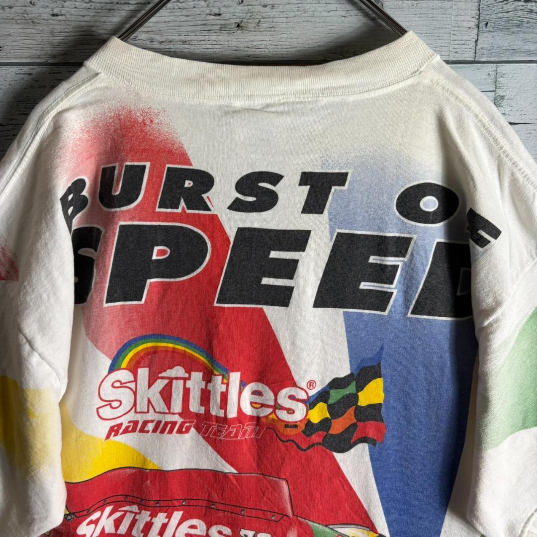 Skittles レーシングTシャツ NASCAR 両面プリント　メンズXL　白