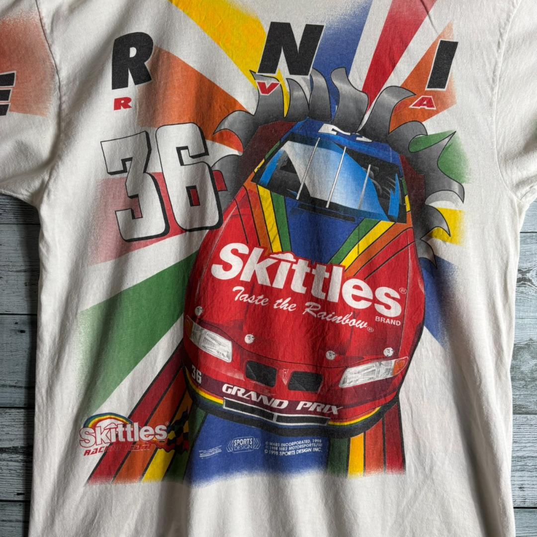 Skittles レーシングTシャツ NASCAR 両面プリント　メンズXL　白