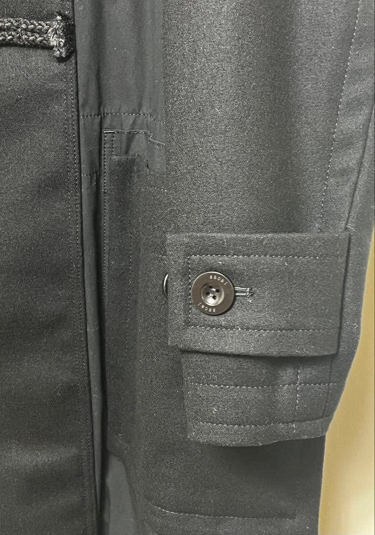 sacai Wool Melton Coat サカイ サイズ１ ブラック