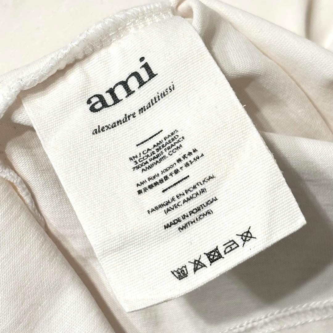 AMI PARIS　Tシャツ　ホワイト　ロゴ　ワッペン　アミパリス　アミパリ