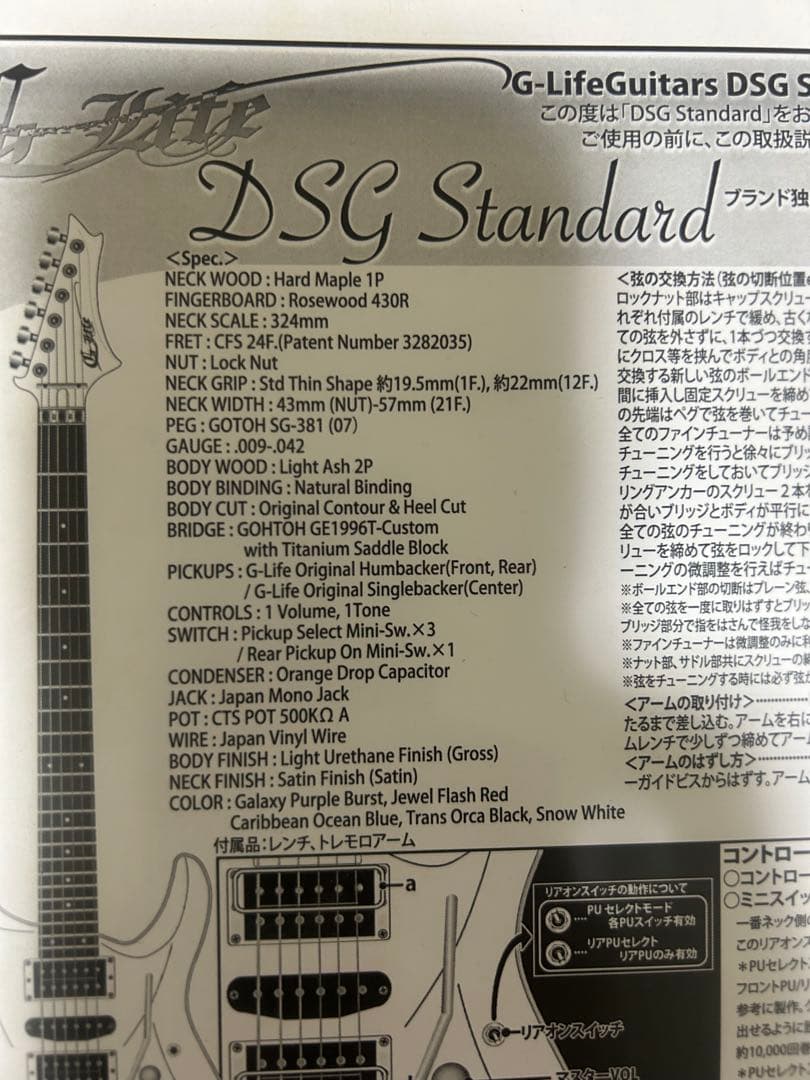 g-life ギターDSG Standard Ash /  White