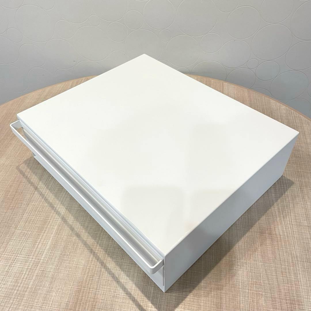 【美品】山崎実業 tower レンジ下収納 スライドテーブル付 2WAY ①