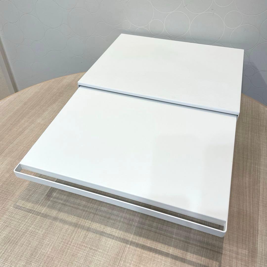 【美品】山崎実業 tower レンジ下収納 スライドテーブル付 2WAY ①