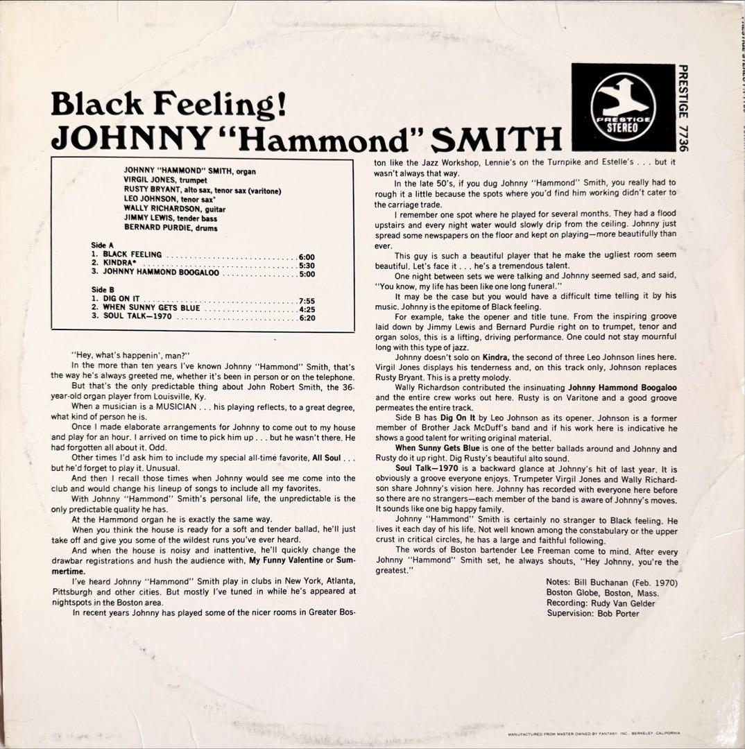 レアJohnny \"Hammond\" Smith Black Feeling!