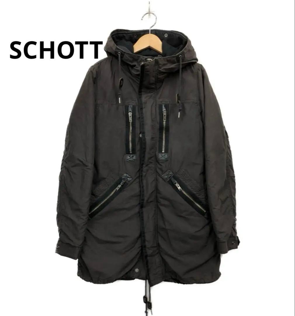Schott ブラック モッズコート ダウン 美品✨