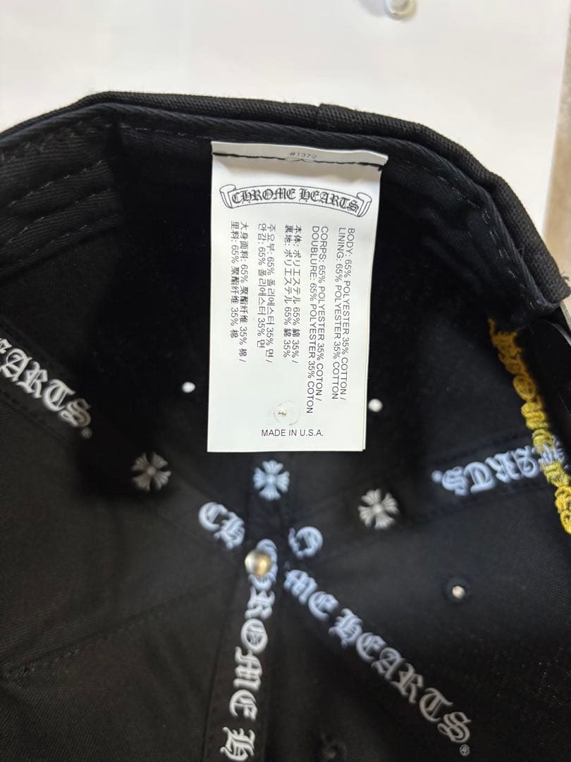 ★大人気★クロムハーツキャップ　確実正規品　ブラック　イエロー　付属品あり