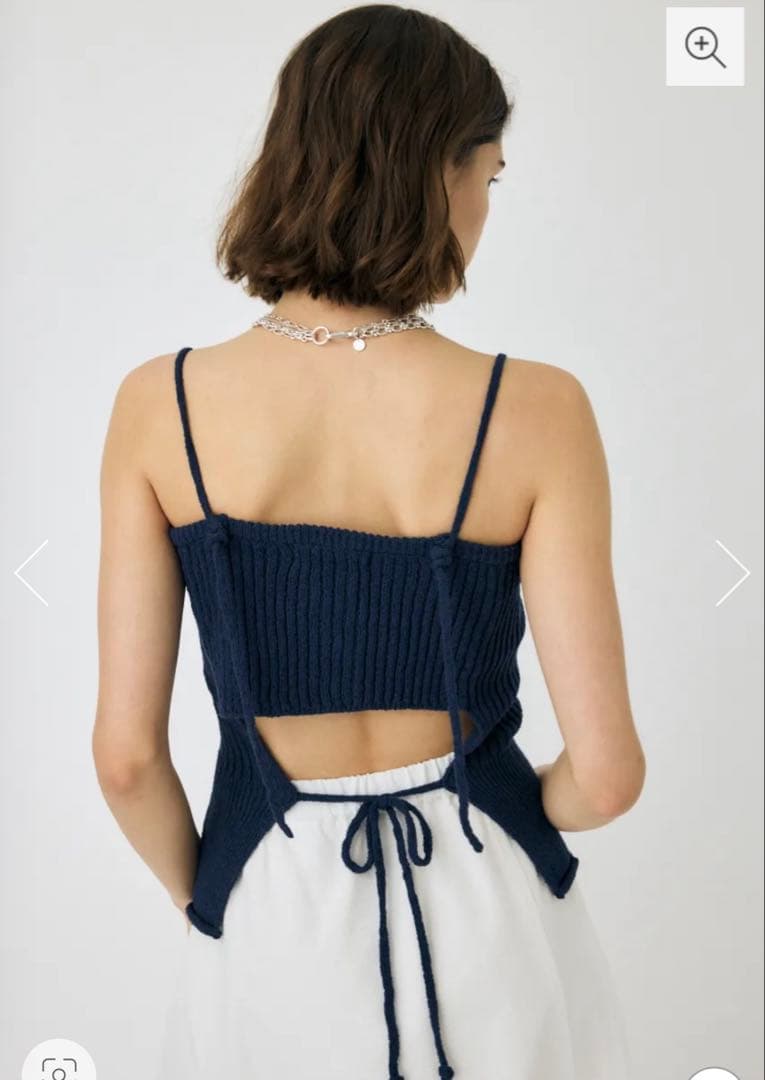 ゆの様 moussy FRONT BUTTON ニットキャミ