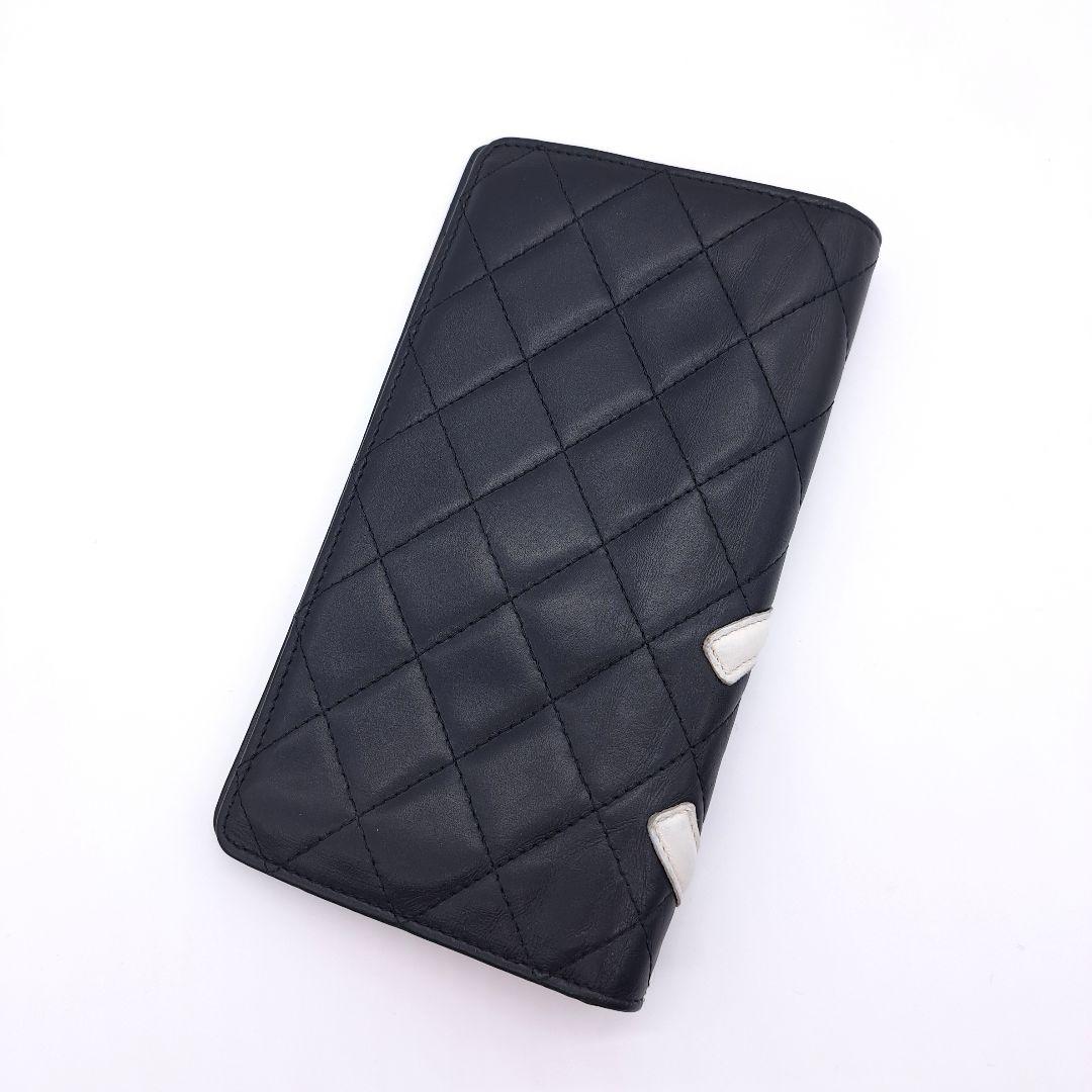 CHANEL シャネル カンボンライン 二つ折り 長財布 キルティング