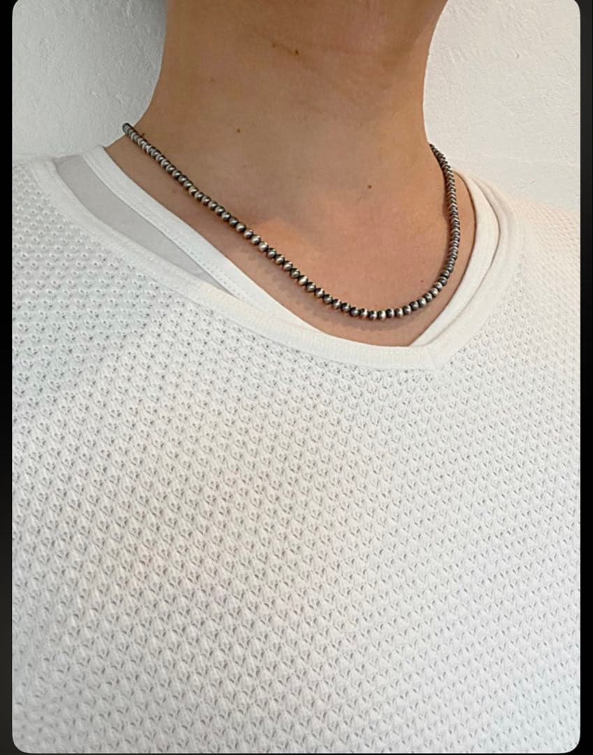 【ROF】ナバホパール ネックレス 4mm シルバー925