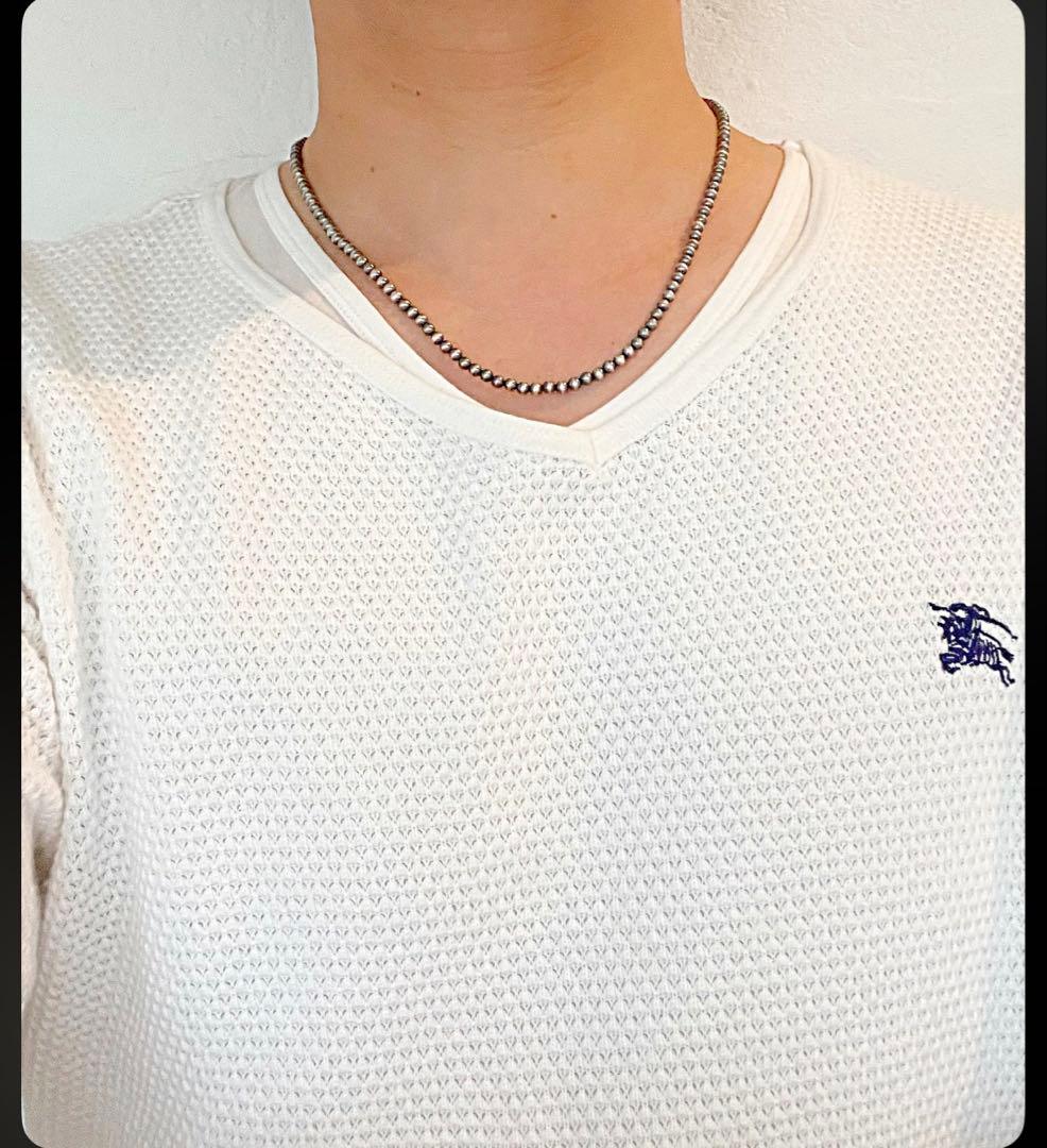 【ROF】ナバホパール ネックレス 4mm シルバー925