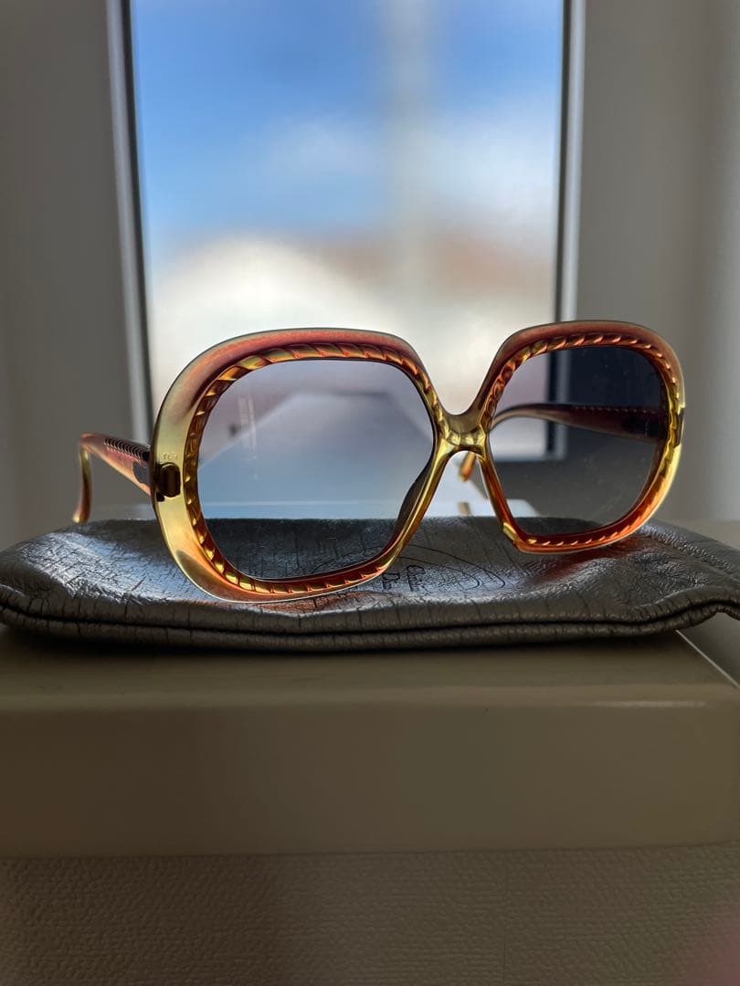 70s Christian Dior ビンテージサングラス オレンジ