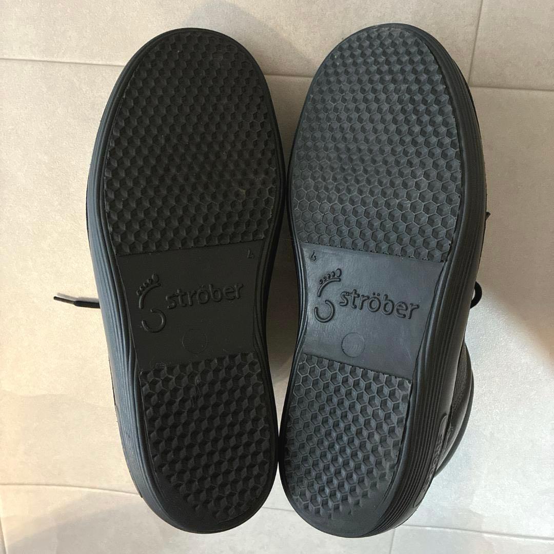 極美品 ストロバー♡本革 ショートブーツ コンフォート 黒 ハイカット 23.5