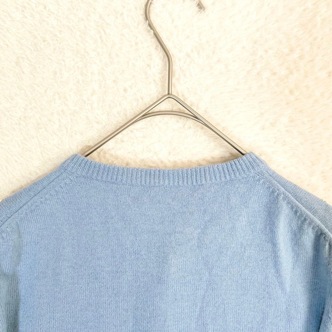 希少✨美品 ケイタマルヤマ フラワー刺繍 カーディガン カシミヤ ブルー