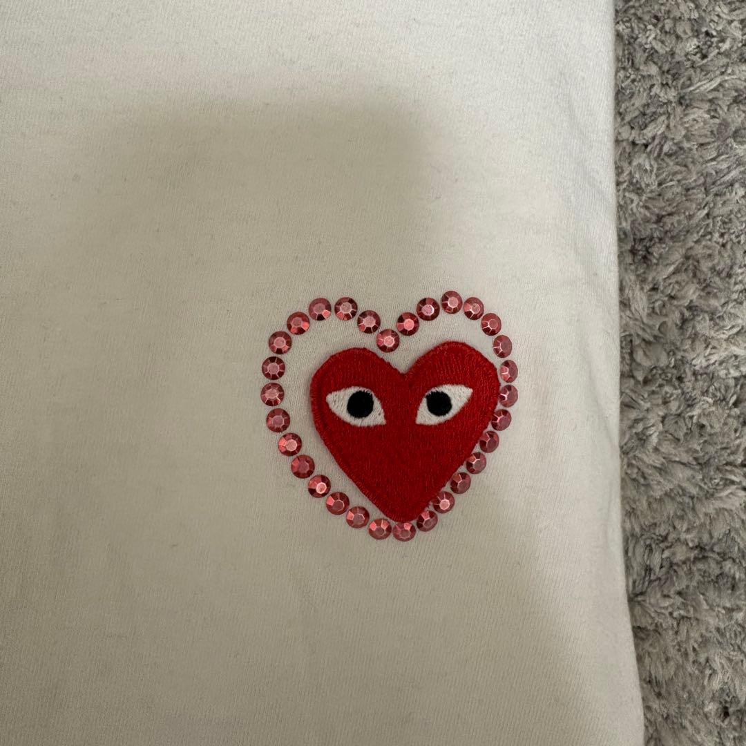 PLAY COMME des GARCONS Tシャツ　白ハートロゴ　半袖メンズ