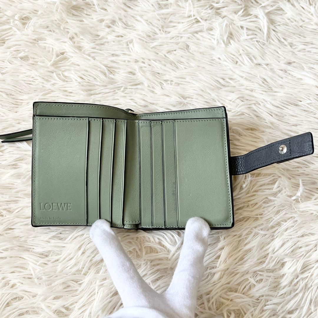 美品✨LOEWEロエベ　バーティカルウォレット　グレー　レザー　アナグラム