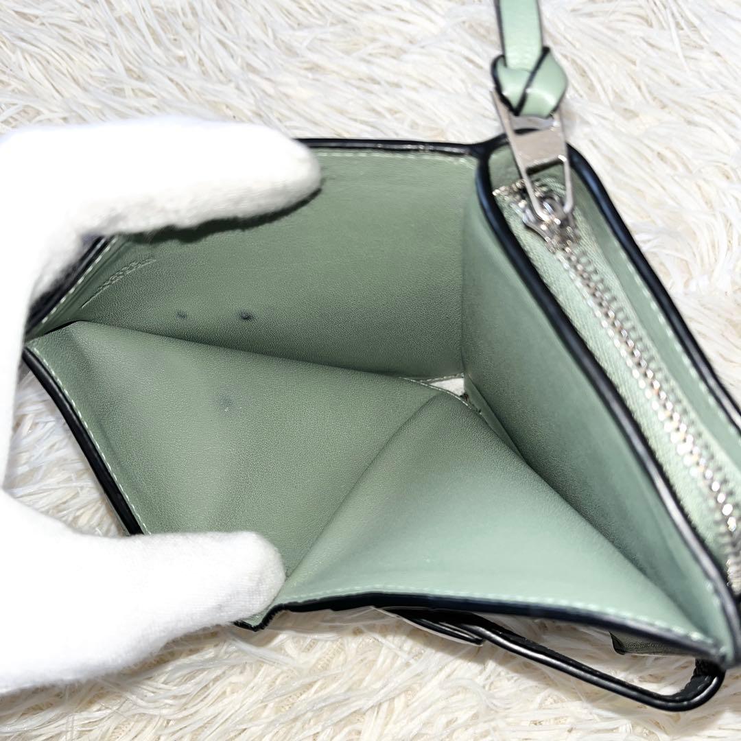 美品✨LOEWEロエベ　バーティカルウォレット　グレー　レザー　アナグラム