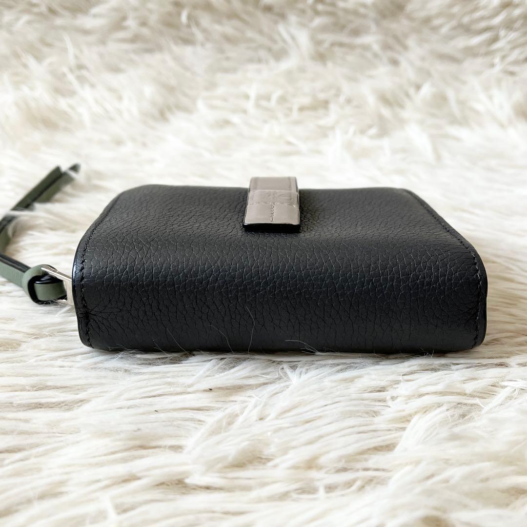 美品✨LOEWEロエベ　バーティカルウォレット　グレー　レザー　アナグラム
