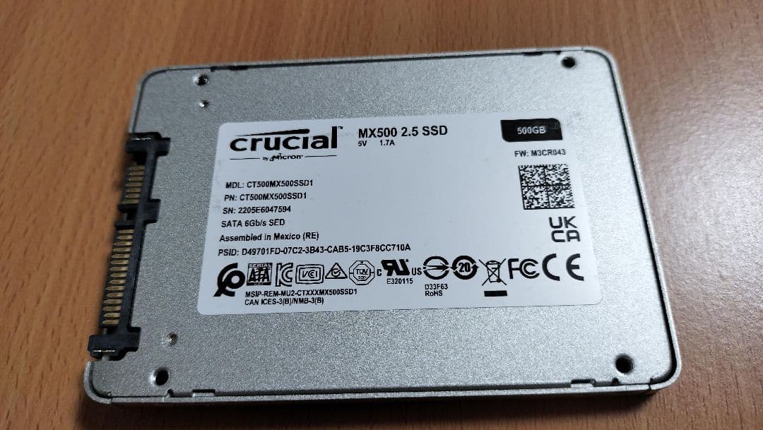 crucial MX500 2.5 SSD 500GB 管理594