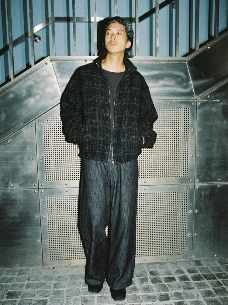 LIDNM ALPACA SILK TWEED ZIP サイズL