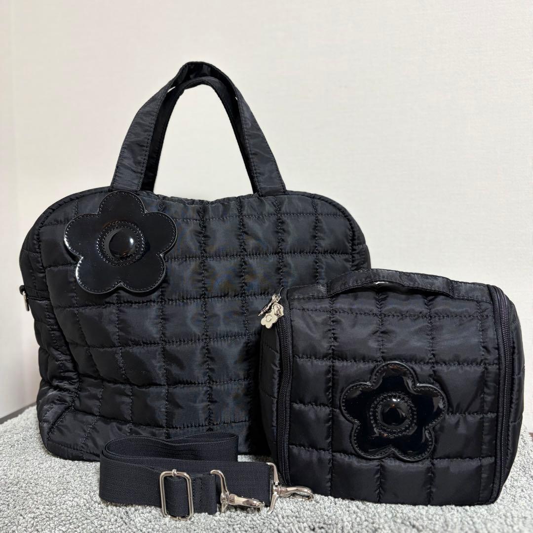 MARY QUANT ボストンバッグ トラベルポーチ付き 大容量