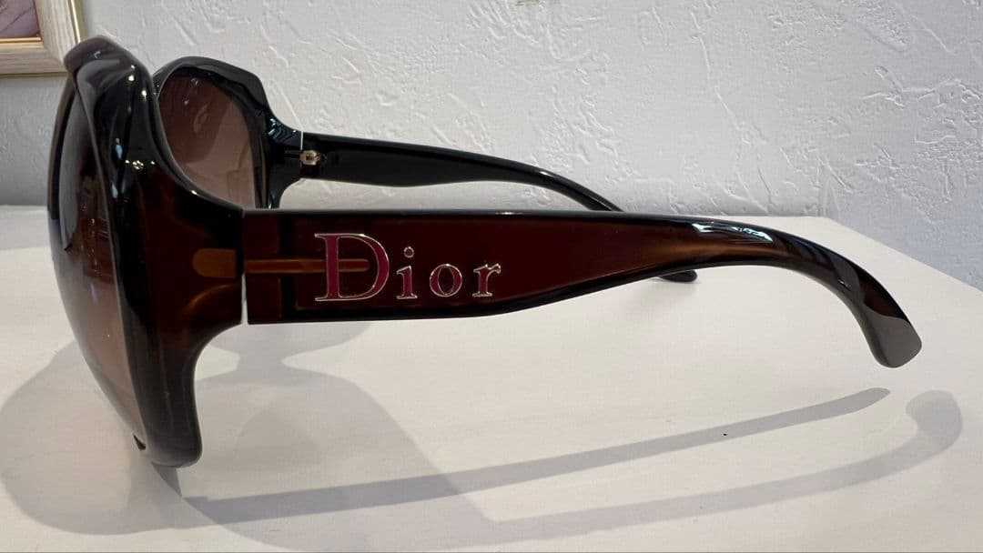 Dior ロゴサングラス クリスチャン ディオール ブラウン グロッシー1