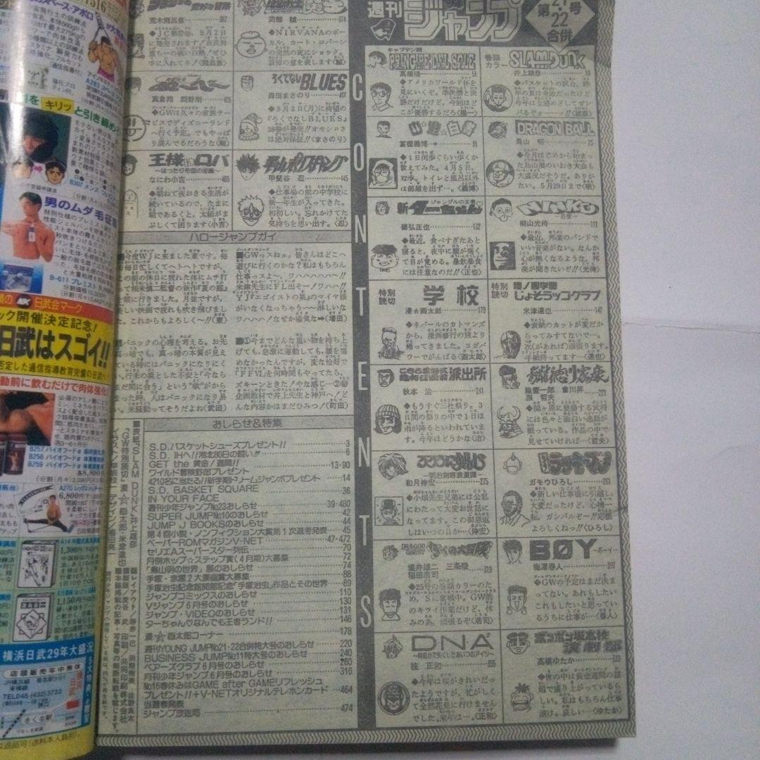 レア　週刊少年ジャンプ1994年21・22号　表紙&巻頭カラー　スラムダンク
