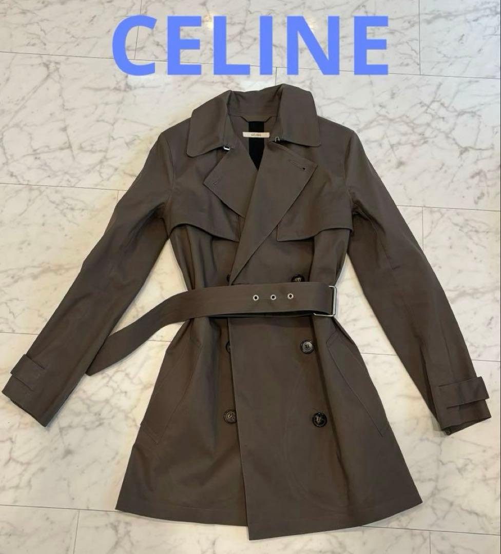 CELINE セリーヌ　フィービー　ファイロ　ショート　トレンチコート　カーキ