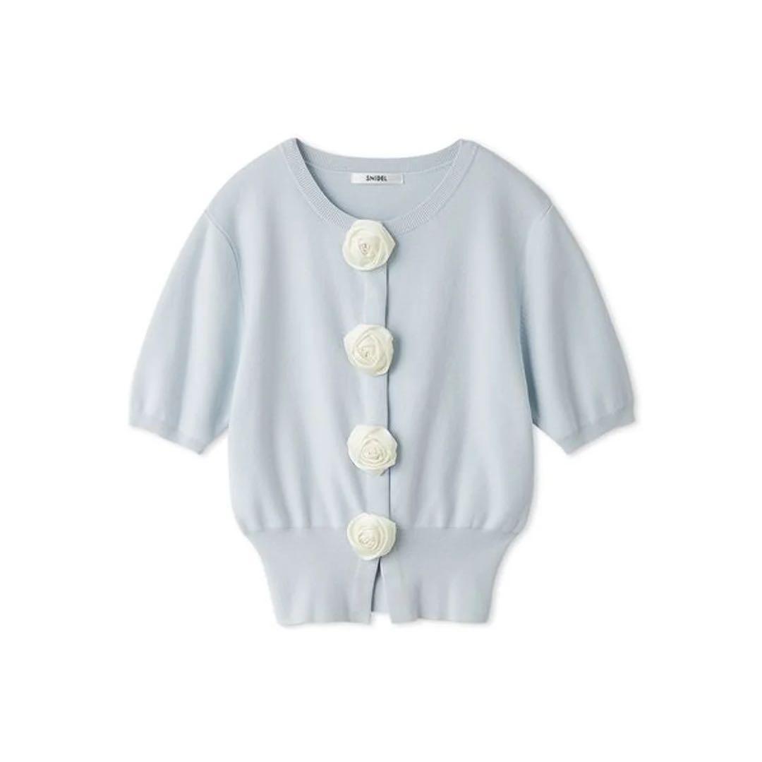 ROSE Collection モチーフボタンニットカーディガン