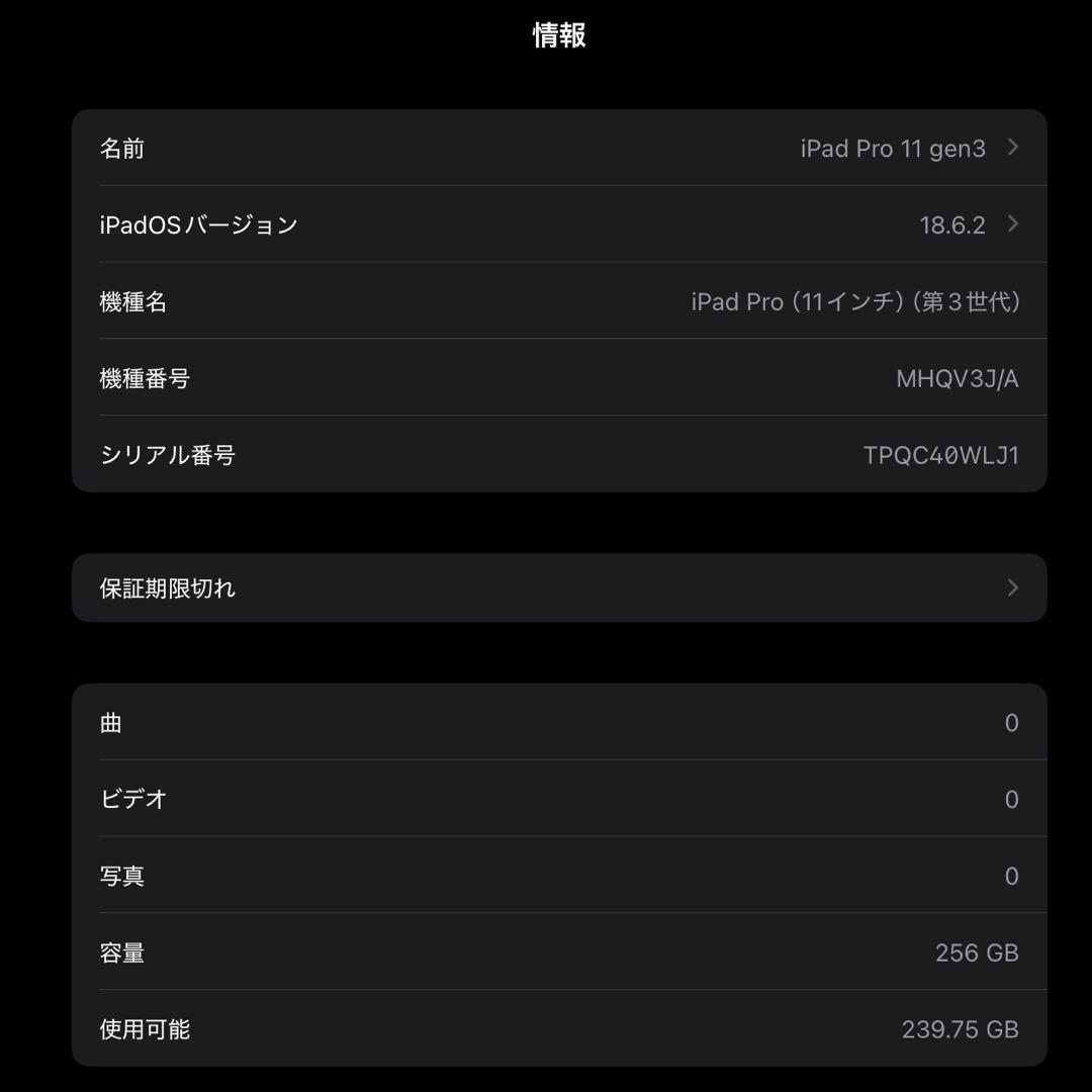 iPad Pro 11インチ M1 第3世代 256GB シルバー