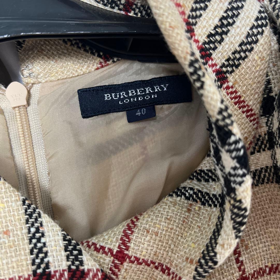Burberry チェック柄 七分袖 ワンピース 40
