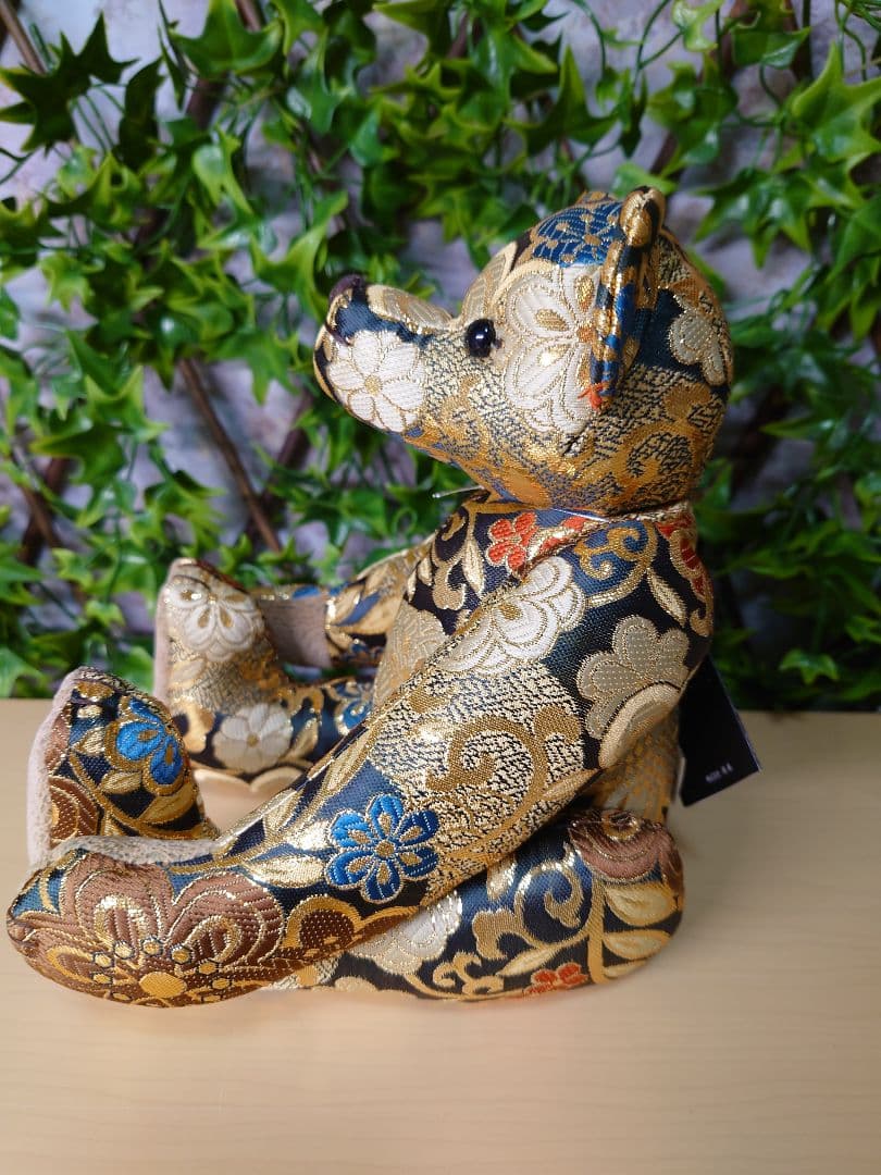 黒船堂 テディベア teddy bear錦織り JAPAN　キラキラGOLD ☆
