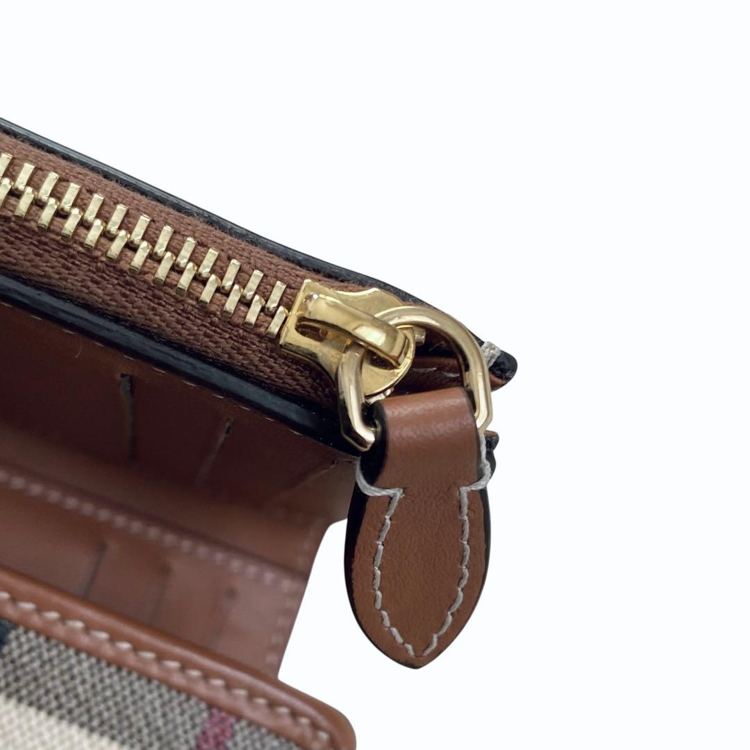 BURBERRY【美品】PVC&レザー 3つ折り コンパクト財布 ノバチェック