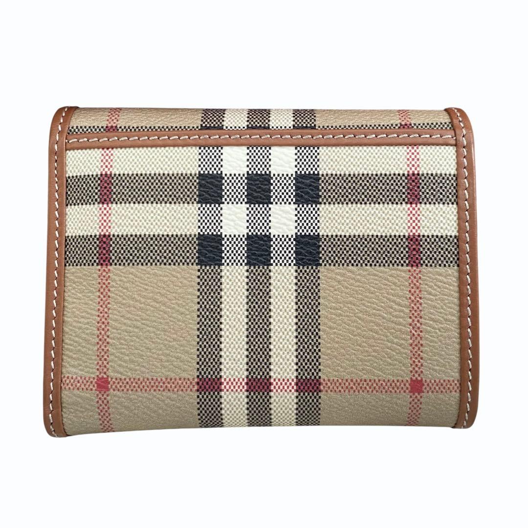 BURBERRY【美品】PVC&レザー 3つ折り コンパクト財布 ノバチェック