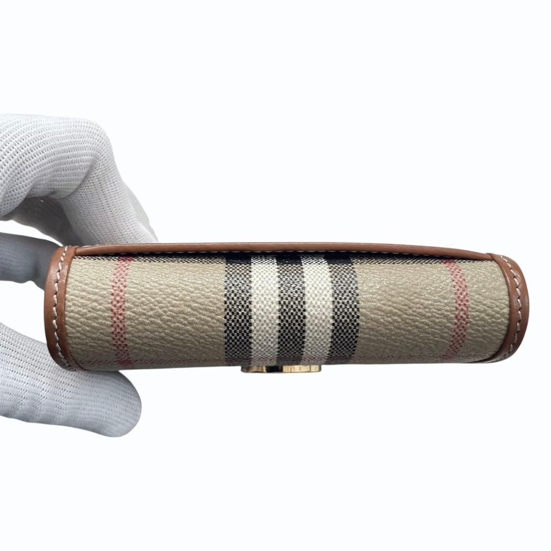 BURBERRY【美品】PVC&レザー 3つ折り コンパクト財布 ノバチェック