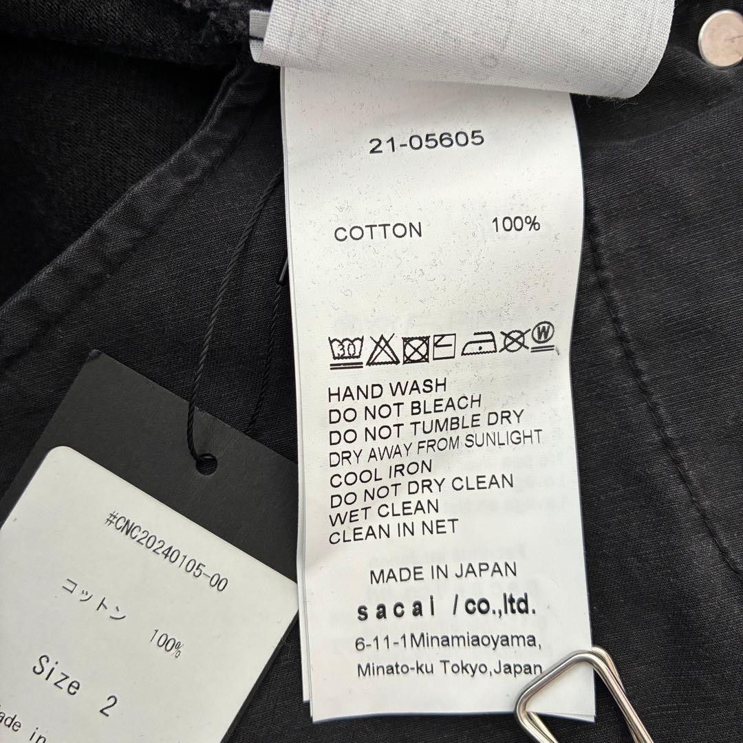 【未使用品】sacai サカイ　ブラック　デニム　フレアスカート　サイズ2
