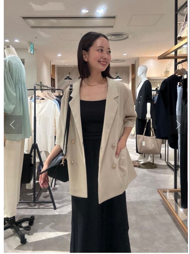 コラージュ ハーフスリーブメッシュジャケット ベージュ