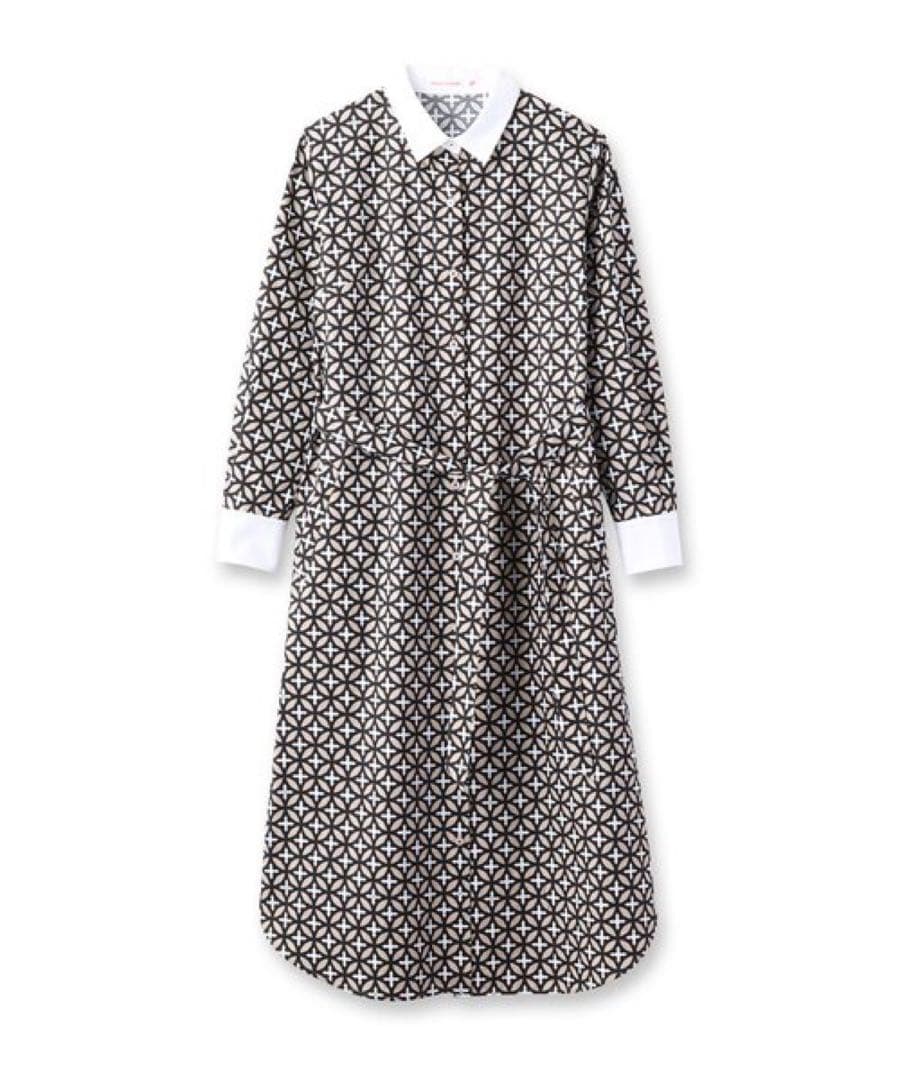 DRESSTERIOR【洗える】オーバーラップサークルプリントワンピース