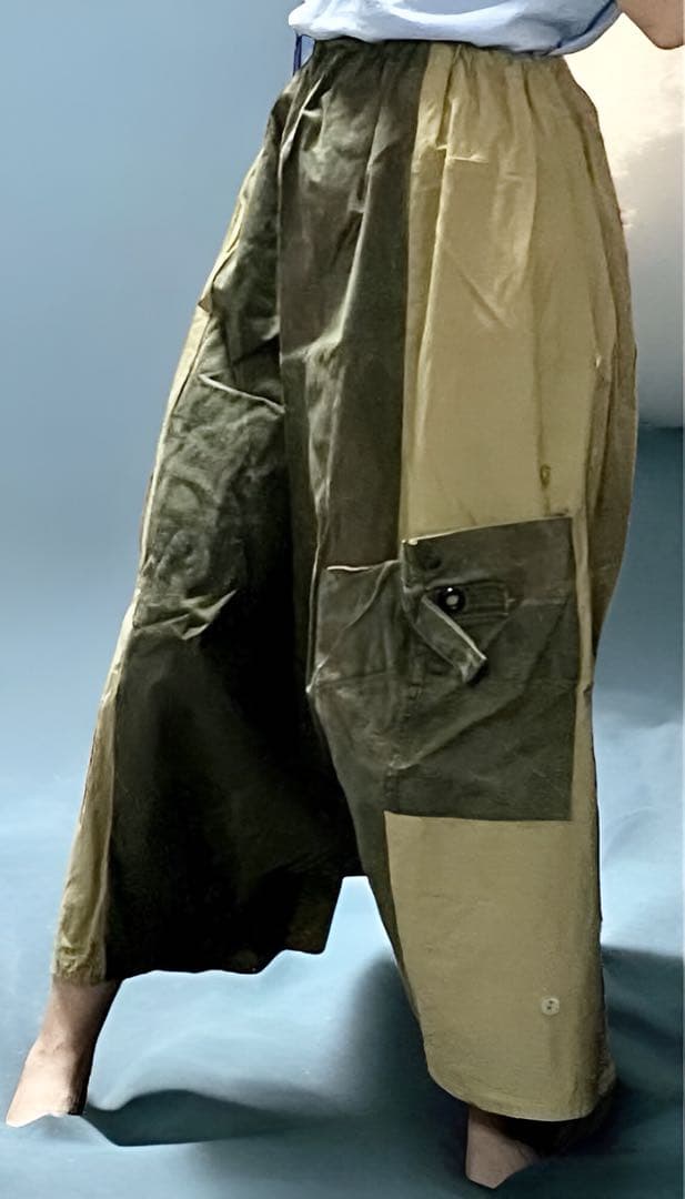 vintage テント生地 サルエルパンツ ミリタリー ステンシル US 軍物