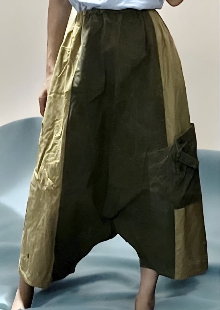 vintage テント生地 サルエルパンツ ミリタリー ステンシル US 軍物