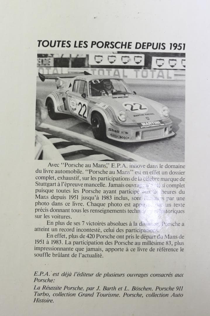 貴重　洋書　ル・マンのポルシェ1951～1983（仏語）翻訳版ではありません