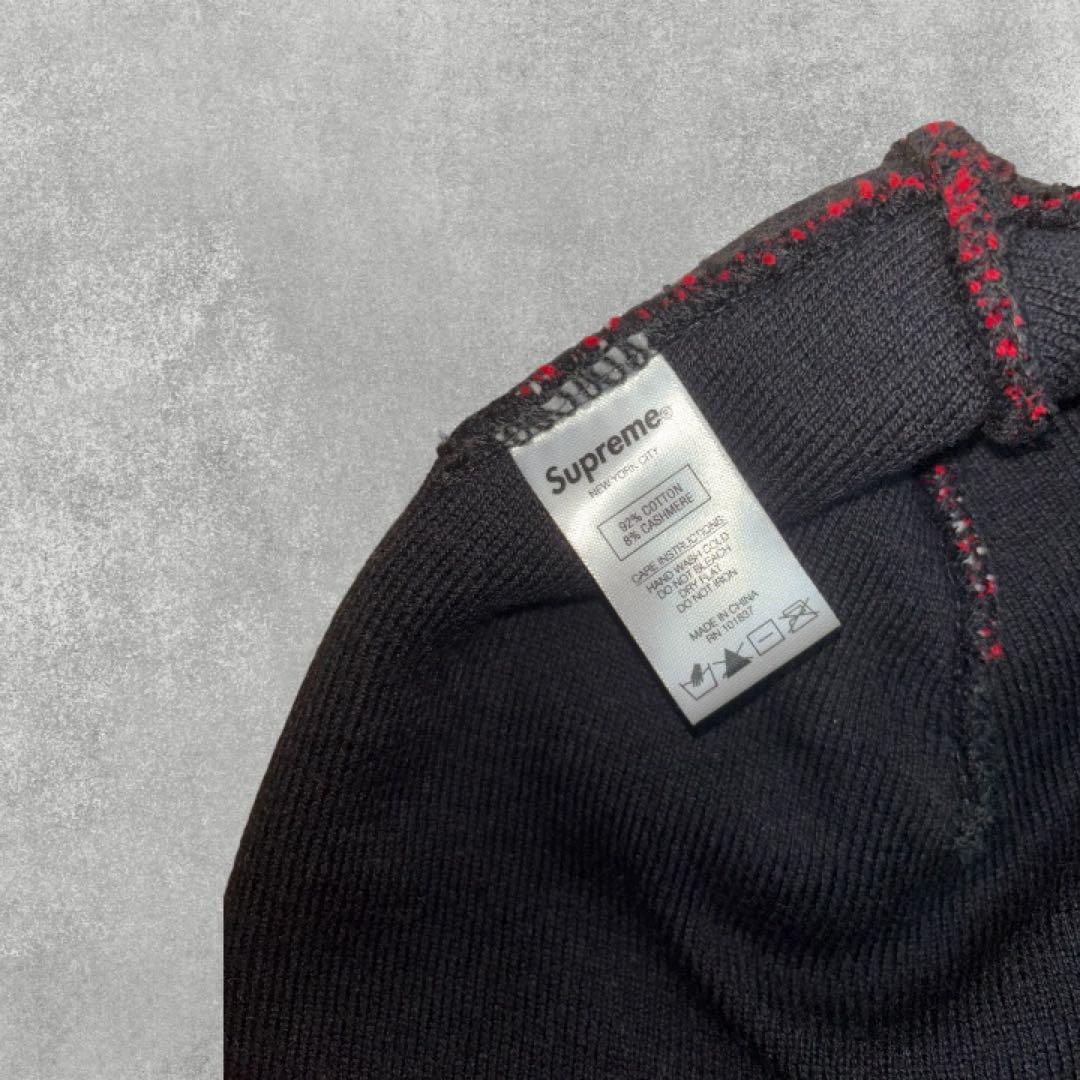 supreme big logo beanie check チェック 赤
