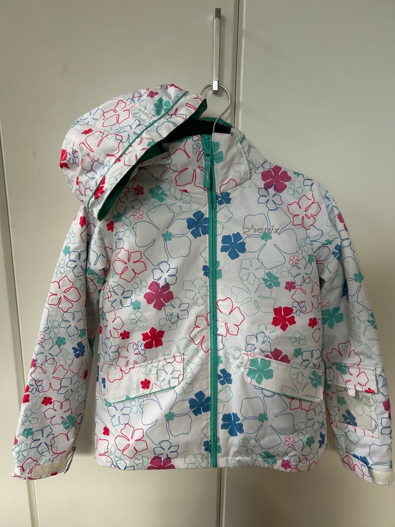 子ども用スキーウェアセット 花柄