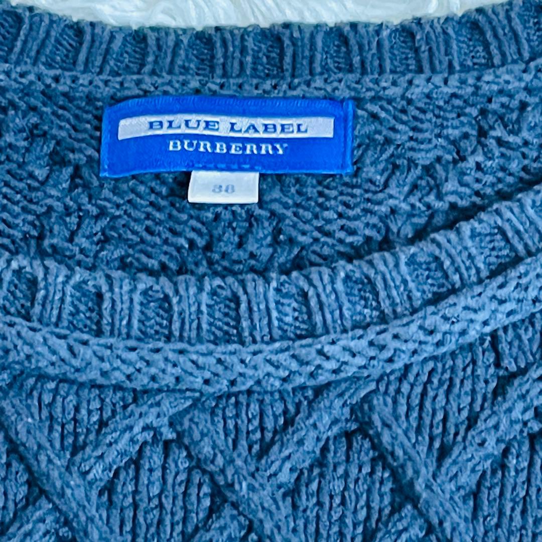 BURBERRY BLUE LABEL ニット切替ワンピース 38 チェック