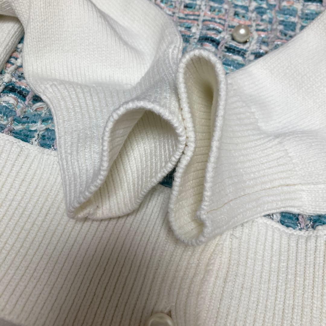 専用【ANAYI】リリヤーンミックスツイードコンビ カーディガン