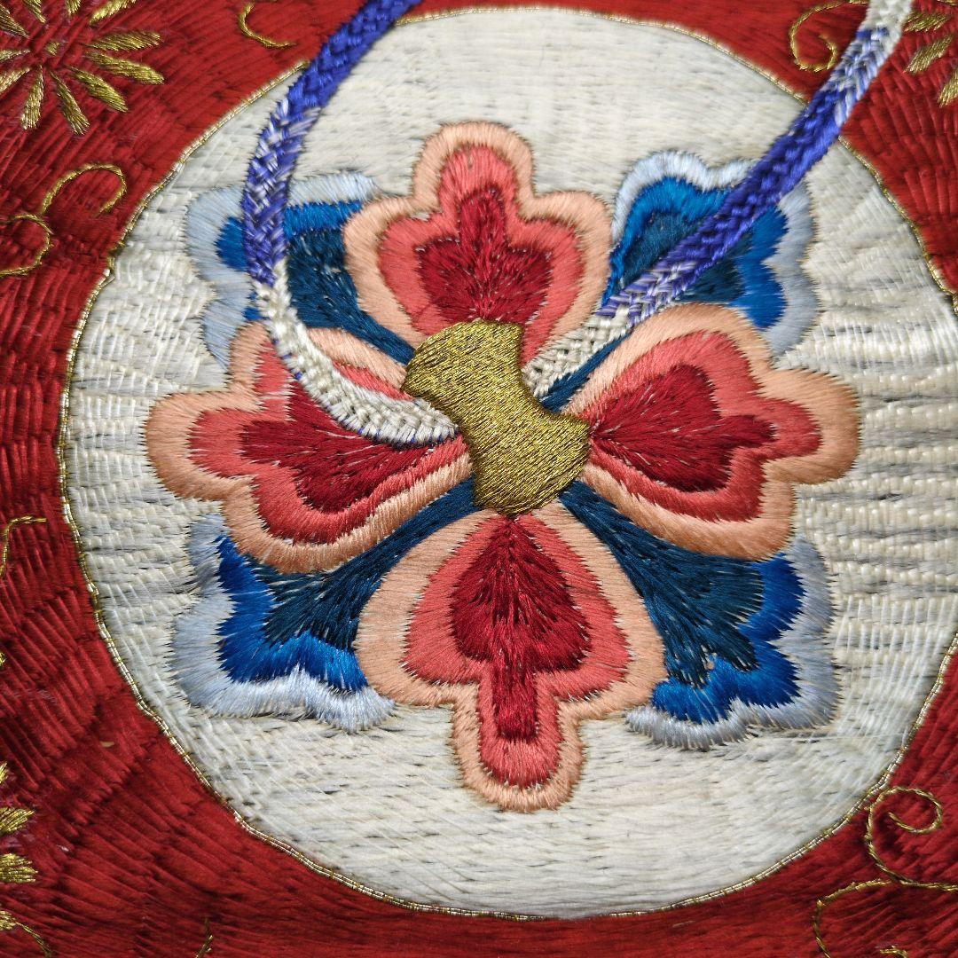 手刺繍　アンティーク　帯　リメイク　アンティーク　ハギレ