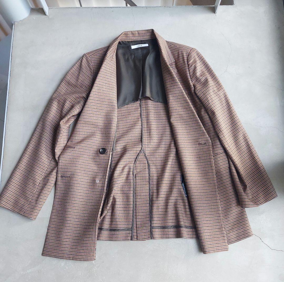 美品【ジャーナルスタンダードレリューム】TWチェック ダブルブレストジャケット