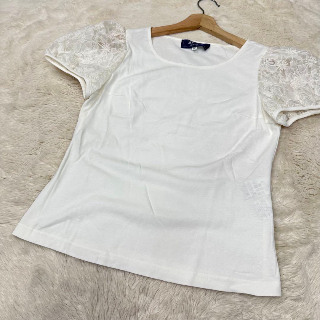 ✨美品✨エムズグレイシー 袖コンシャス レーススリーブカットソー 38 M