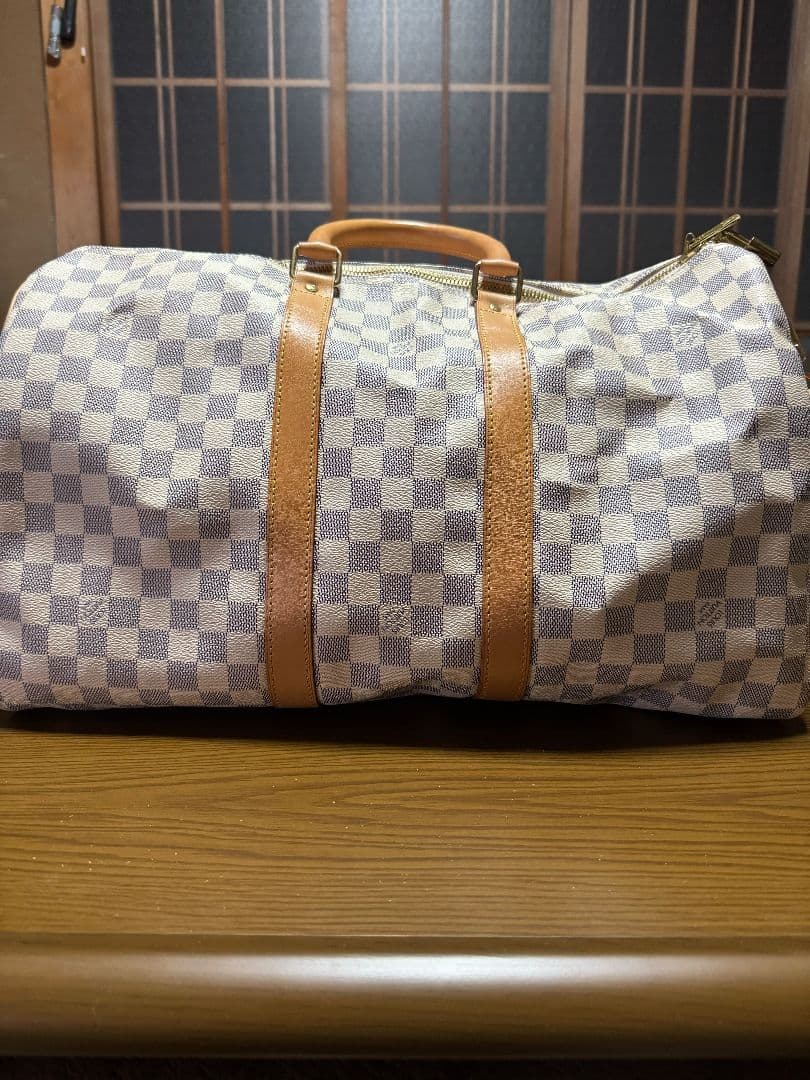 チェックボストンバッグ 45cm　ルイヴィトン ダミエ　キーポル　バンドリエール