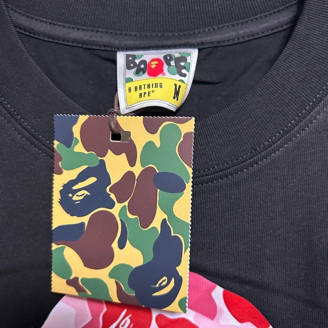 【新品未使用品】A BATHING APE カモフラージュTシャツ ブラック M