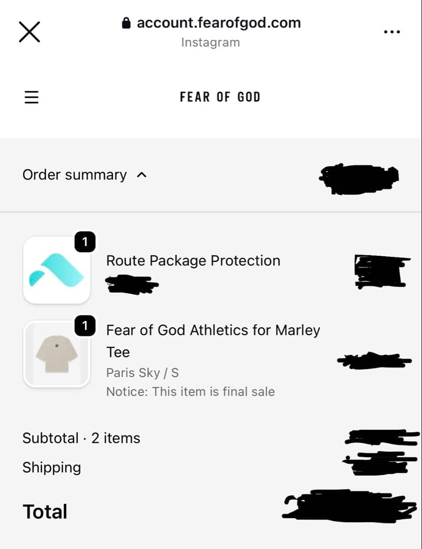 fear of god athletics bobmarley Sサイズ